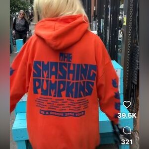 Smashing Pumpkins• world is a vampire tour hoodie orange brand new
